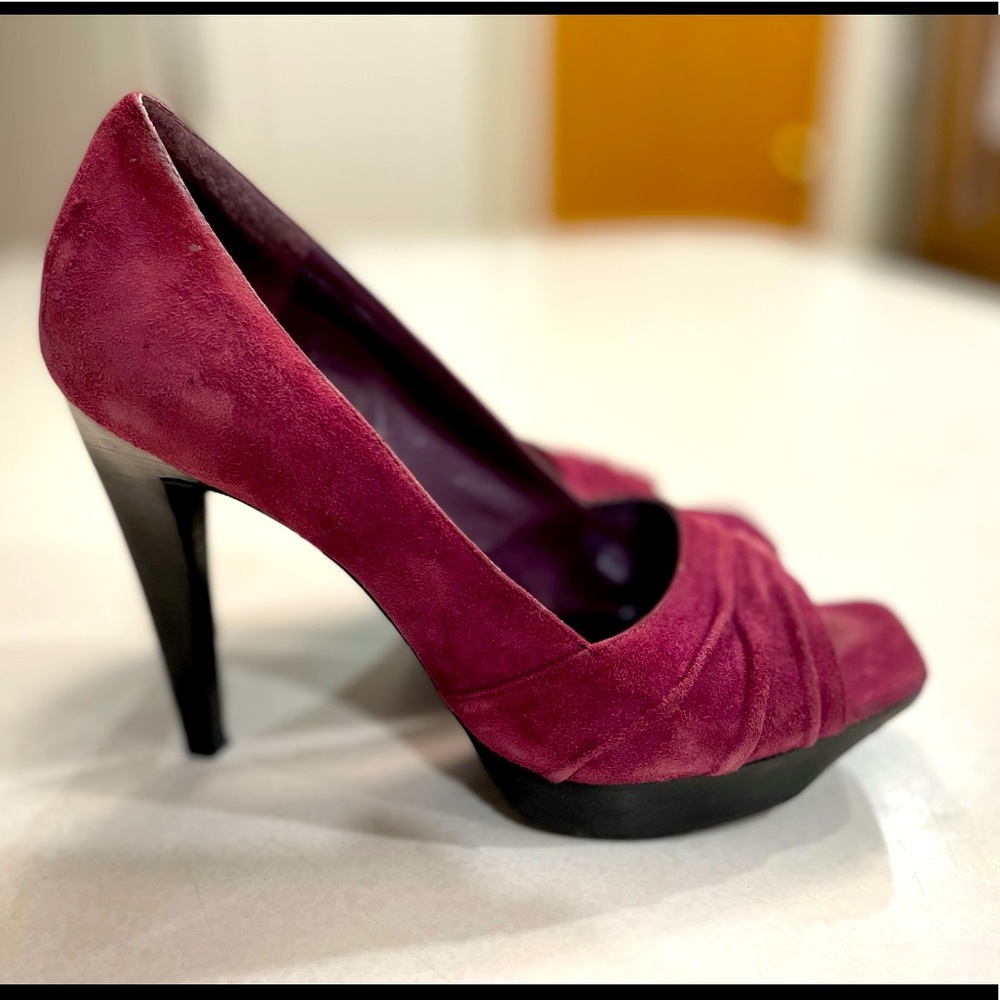 ❌SOLD❌ Purple Suede Peeptoe Heels